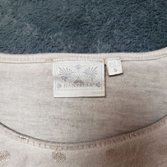 Dantelle Gold Foil Dots Print Top Shirt Size Small - Picture 3 of 8